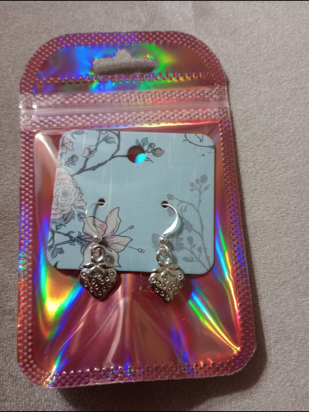 Strawberry Charm Dangle Earrings - Cute Fruit Pendant